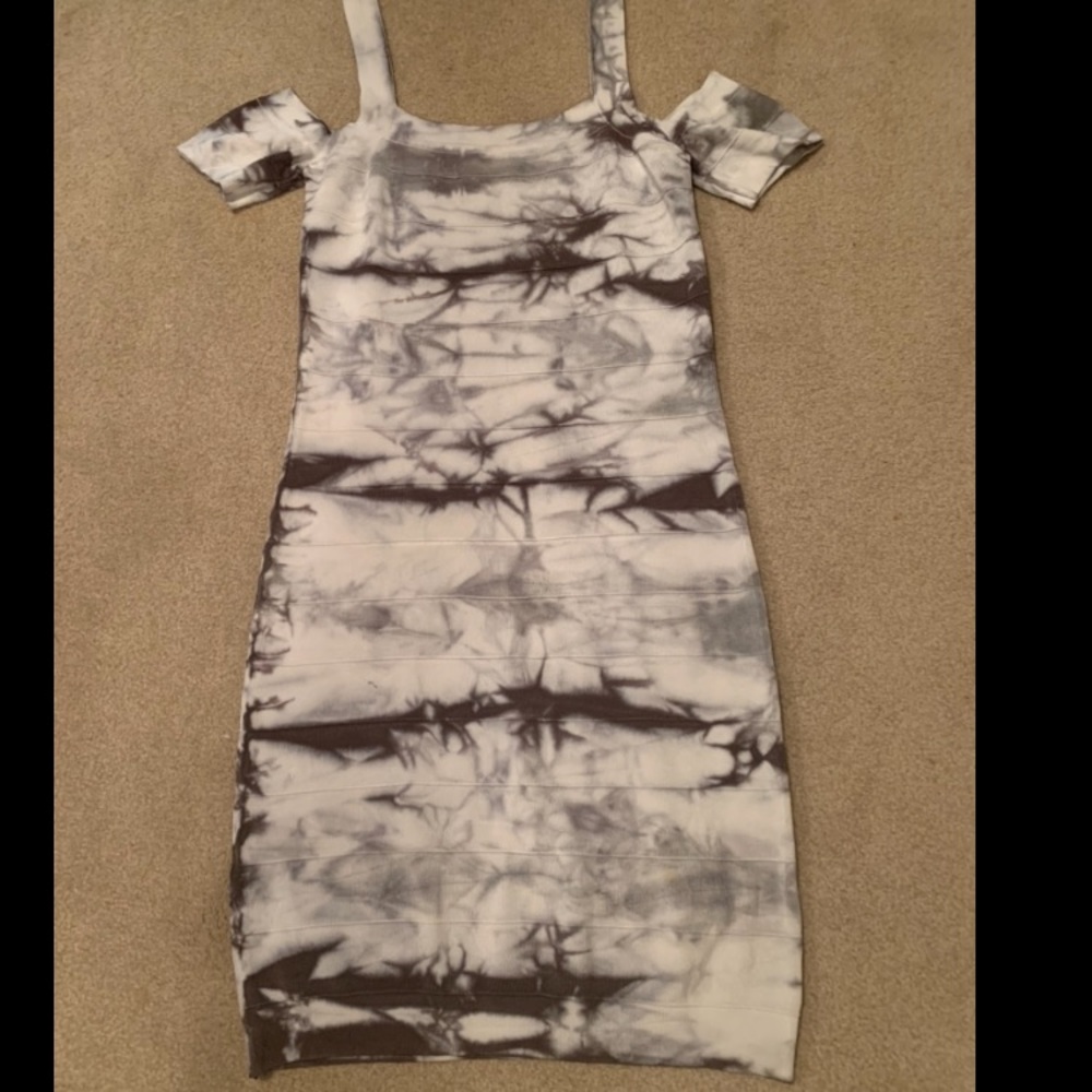 BeBe Kardashians Cold Shoulder Bandage Style Dress